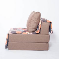 Кресло-кровать бескаркасное Харви (коричневый-геометрия браун) в Салехарде - salekhard.mebel24.online | фото 2