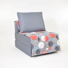 Кресло-кровать бескаркасное Харви (серый-геометрия слейт) в Салехарде - salekhard.mebel24.online | фото 1