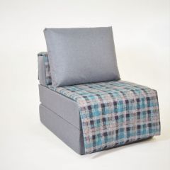 Кресло-кровать бескаркасное Харви (серый-квадро азур) в Салехарде - salekhard.mebel24.online | фото