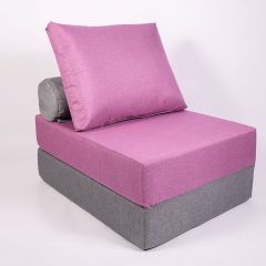 Кресло-кровать-пуф бескаркасное Прайм (сиреневый-серый) в Салехарде - salekhard.mebel24.online | фото