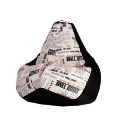 Кресло-мешок XL Газета-Black в Салехарде - salekhard.mebel24.online | фото