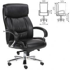 Кресло офисное BRABIX "Direct EX-580" (хром/рециклированная кожа/черное) 531824 в Салехарде - salekhard.mebel24.online | фото 1