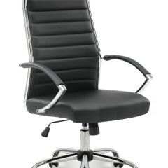 Кресло офисное BRABIX "Style EX-528", экокожа, хром, черное, 531947 в Салехарде - salekhard.mebel24.online | фото