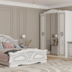 Кровать 2-х спальная 1600*2000 Грация (12.116) без основания (белый/серебро) в Салехарде - salekhard.mebel24.online | фото 2