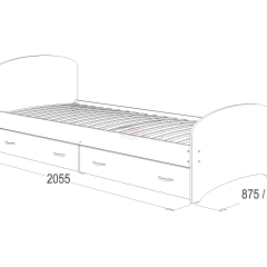 Кровать-6 одинарная с 2-мя ящиками (800*2000) в Салехарде - salekhard.mebel24.online | фото 2