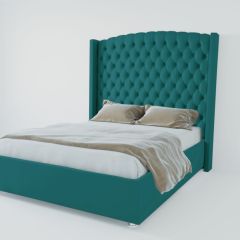 Кровать Берлин ЛЮКС с ПМ 1200 (велюр бирюзовый) в Салехарде - salekhard.mebel24.online | фото 3