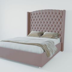 Кровать Берлин ЛЮКС с ПМ 800 (велюр темно-серый) в Салехарде - salekhard.mebel24.online | фото 2