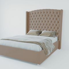 Кровать Берлин ЛЮКС с ПМ 900 (велюр серый) в Салехарде - salekhard.mebel24.online | фото 2