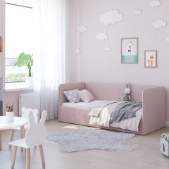 Кровать-диван Leonardo 160*70 (Розовый) + боковина в Салехарде - salekhard.mebel24.online | фото 5