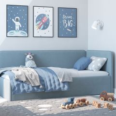Кровать-диван Leonardo 180*80 (Голубой) в Салехарде - salekhard.mebel24.online | фото 5