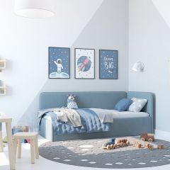 Кровать-диван Leonardo 180*80 (Голубой) в Салехарде - salekhard.mebel24.online | фото 6