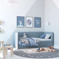 Кровать-диван Leonardo 180*80 (Голубой) + боковина в Салехарде - salekhard.mebel24.online | фото 5