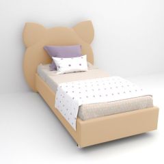 Кровать Котя с ортопедическим основанием 800 (экокожа бежевый) в Салехарде - salekhard.mebel24.online | фото