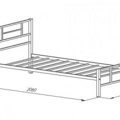 Кровать металлическая "Кадис 900х1900" Черный в Салехарде - salekhard.mebel24.online | фото 2