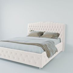 Кровать Нягань с ПМ 1200 (экокожа белая) в Салехарде - salekhard.mebel24.online | фото 2
