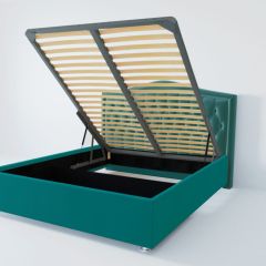 Кровать Нягань с ПМ 1400 (велюр бирюзовый) в Салехарде - salekhard.mebel24.online | фото