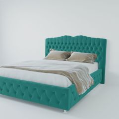 Кровать Нягань с ПМ 1600 (велюр бирюзовый) в Салехарде - salekhard.mebel24.online | фото 2
