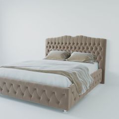 Кровать Нягань с ПМ 1600 (велюр серый) в Салехарде - salekhard.mebel24.online | фото