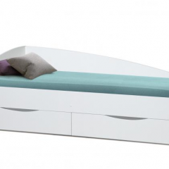 Кровать одинарная "Фея - 3" асимметричная 1900х800 (белая) в Салехарде - salekhard.mebel24.online | фото 1