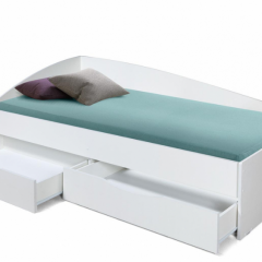Кровать одинарная "Фея - 3" асимметричная 1900х800 (белая) в Салехарде - salekhard.mebel24.online | фото 2