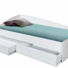 Кровать одинарная "Фея - 3" асимметричная 2000х900 (белая) в Салехарде - salekhard.mebel24.online | фото 2