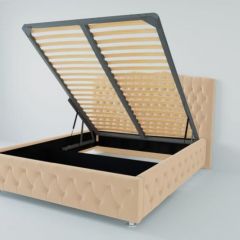 Кровать Нягань с ПМ 2000 (экокожа бежевая) в Салехарде - salekhard.mebel24.online | фото