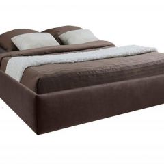 Кровать Подиум с ПМ 1400 (экокожа коричневая) в Салехарде - salekhard.mebel24.online | фото 1