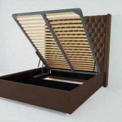 Кровать Версаль ЛЮКС с ПМ 900 (экокожа коричневая) в Салехарде - salekhard.mebel24.online | фото