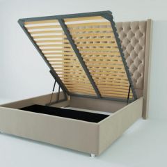 Кровать Версаль ЛЮКС с ПМ 1200 (велюр светло-серый) в Салехарде - salekhard.mebel24.online | фото 2