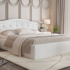 Кровать Стелла 1600 + ПМ (Vega white) Белый в Салехарде - salekhard.mebel24.online | фото