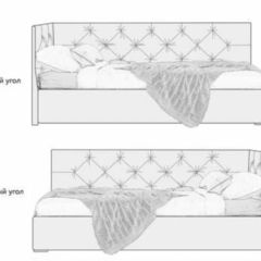 Кровать угловая Лэсли интерьерная +основание (120х200) в Салехарде - salekhard.mebel24.online | фото 2