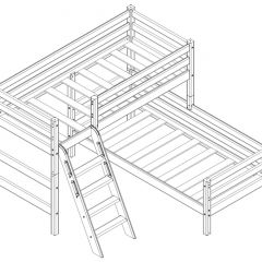 Кровать угловая с наклонной лестницей Соня (Вариант 8) в Салехарде - salekhard.mebel24.online | фото 3