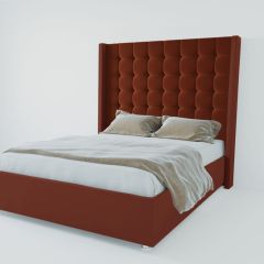 Кровать Венеция ЛЮКС с ПМ 1200 (велюр бордо) в Салехарде - salekhard.mebel24.online | фото 3