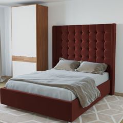 Кровать Венеция ЛЮКС с ПМ 1200 (велюр бордо) в Салехарде - salekhard.mebel24.online | фото 2