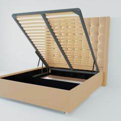 Кровать Венеция ЛЮКС с ПМ 1400 (экокожа бежевая) в Салехарде - salekhard.mebel24.online | фото