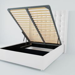 Кровать Венеция ЛЮКС с ПМ 1600 (экокожа белая) в Салехарде - salekhard.mebel24.online | фото