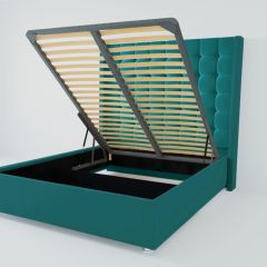 Кровать Венеция ЛЮКС с ПМ 1600 (велюр бирюзовый) в Салехарде - salekhard.mebel24.online | фото