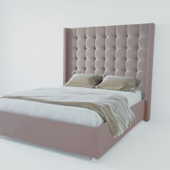 Кровать Венеция ЛЮКС с ПМ 1600 (велюр темно-серый) в Салехарде - salekhard.mebel24.online | фото 2