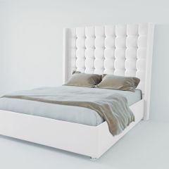 Кровать Венеция ЛЮКС с ПМ 900 (экокожа белая) в Салехарде - salekhard.mebel24.online | фото 2