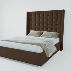 Кровать Венеция ЛЮКС с ПМ 900 (экокожа коричневая) в Салехарде - salekhard.mebel24.online | фото