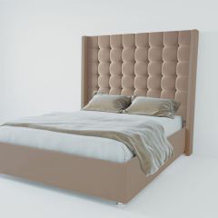 Кровать Венеция ЛЮКС с ПМ 900 (велюр серый) в Салехарде - salekhard.mebel24.online | фото 2