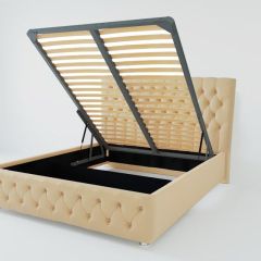 Кровать Версаль с ПМ 2000 (экокожа бежевая) в Салехарде - salekhard.mebel24.online | фото 2