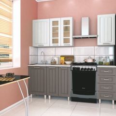 Кухня модульная Луксор серый-белый в Салехарде - salekhard.mebel24.online | фото 1