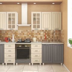 Кухня модульная Луксор серый-кремовый в Салехарде - salekhard.mebel24.online | фото