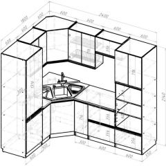 Кухонный гарнитур Адажио оптима 1800х2400 мм в Салехарде - salekhard.mebel24.online | фото 2