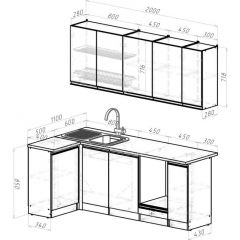 Кухонный гарнитур Адажио прайм 400 1100х2000 мм в Салехарде - salekhard.mebel24.online | фото 2