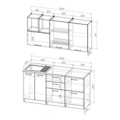 Кухонный гарнитур Лариса стандарт 4 1600 мм в Салехарде - salekhard.mebel24.online | фото 2