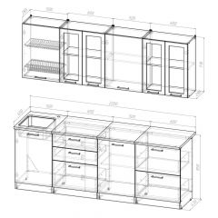 Кухонный гарнитур Лоретта компакт 2200 мм в Салехарде - salekhard.mebel24.online | фото 2