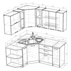 Кухонный гарнитур Лоретта оптима 1500х1800 мм в Салехарде - salekhard.mebel24.online | фото 2