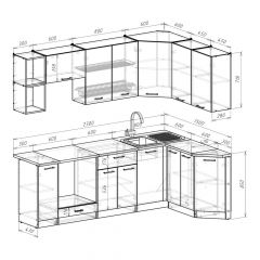 Кухонный гарнитур Надежда прайм 5 2300х1500 мм в Салехарде - salekhard.mebel24.online | фото 2